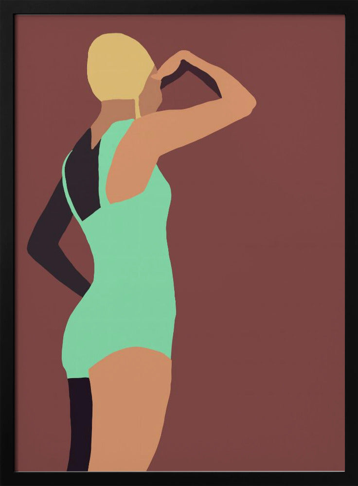 Vintage swimmer poster | Poster
