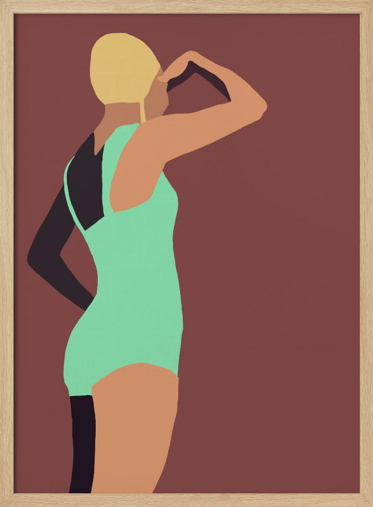 Vintage swimmer poster | Poster
