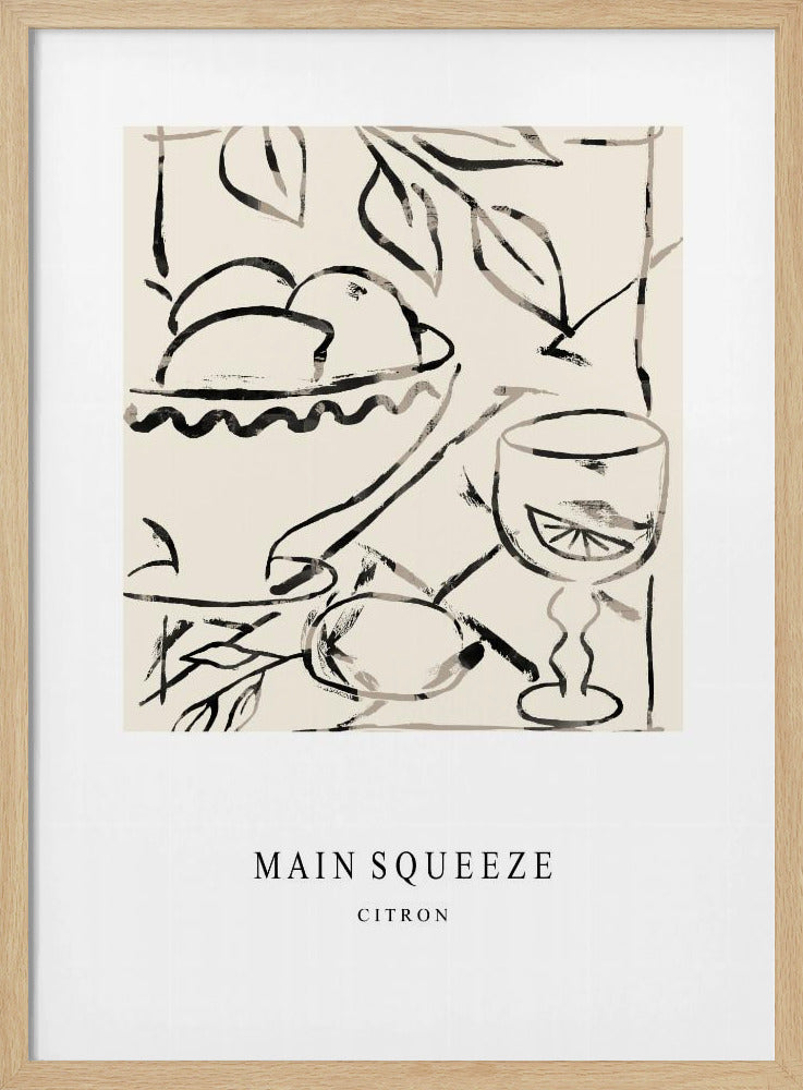 Abstract Fruit Bowl And Glass | Poster