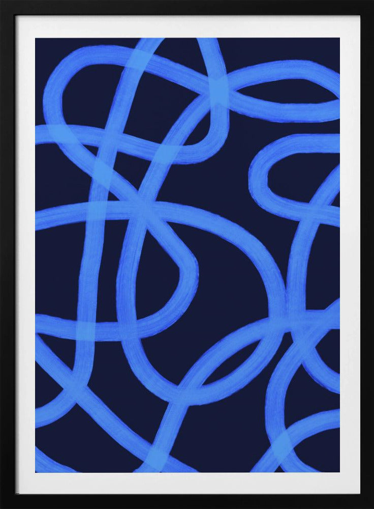 Blue Maze Paths | Poster