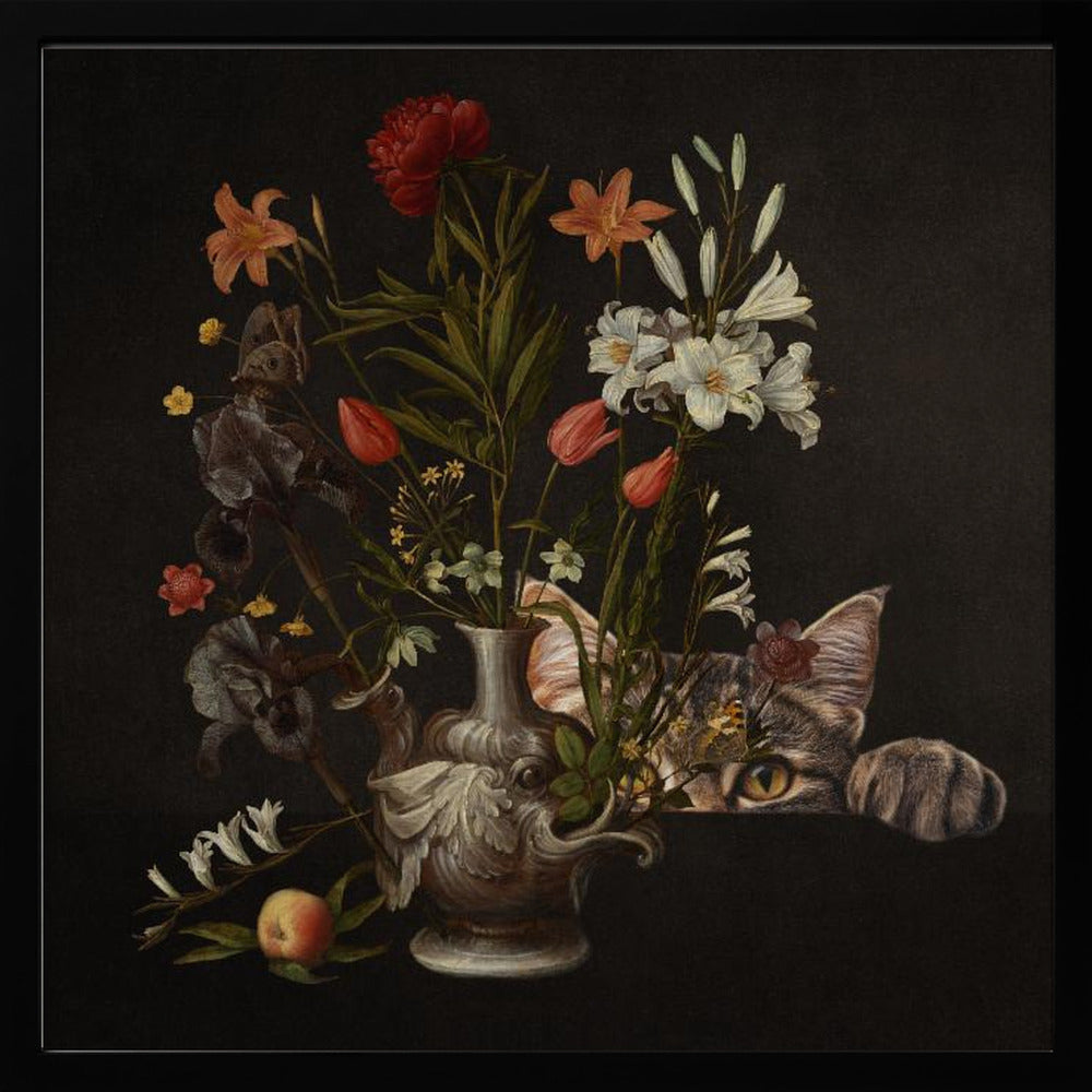 Vintage Vase With Vibrant Flowers | Poster