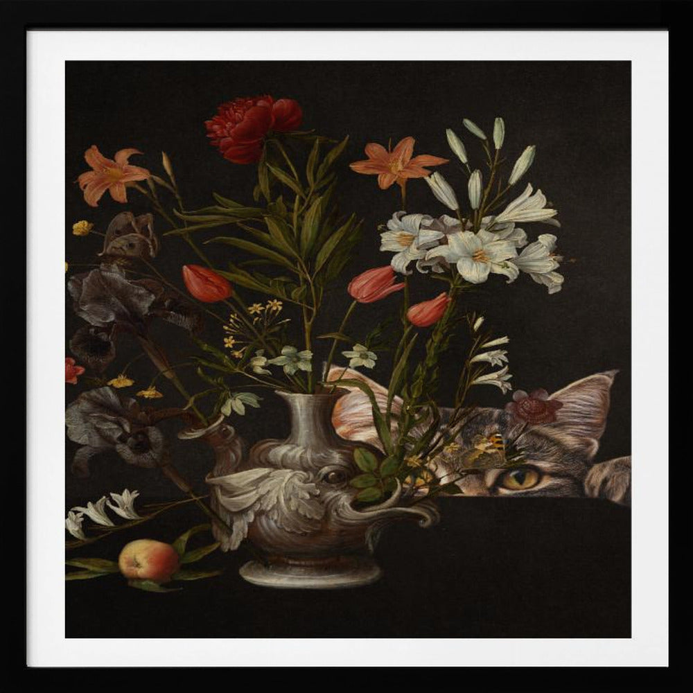 Vintage Vase With Vibrant Flowers | Poster