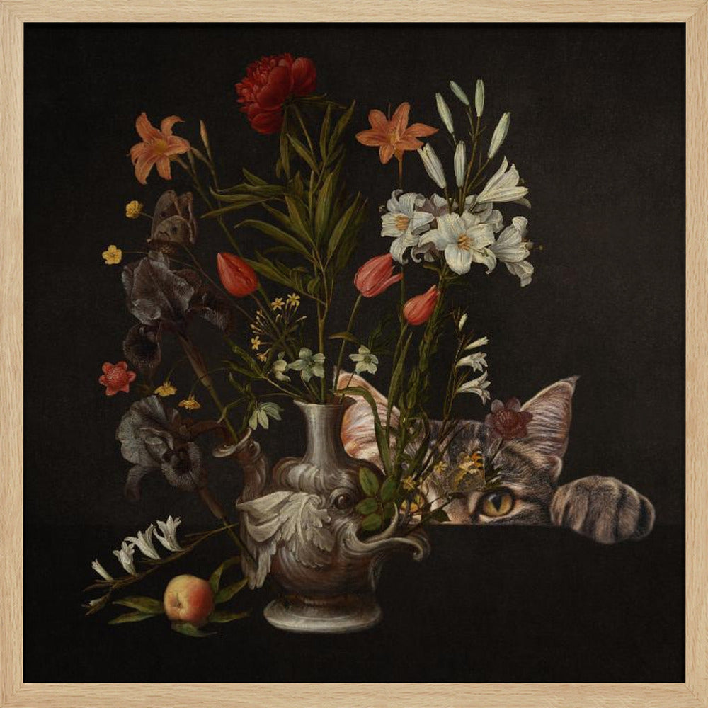 Vintage Vase With Vibrant Flowers | Poster