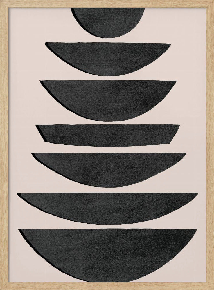 Stacked Black Semi Circles | Poster
