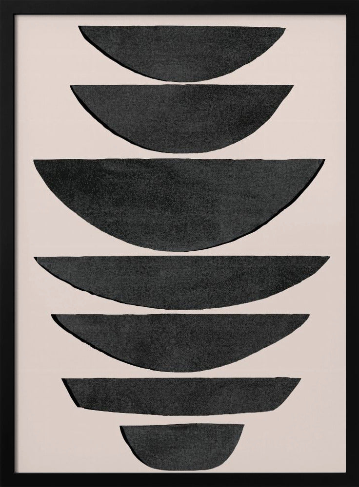 Stacked Black Semi Circles | Poster
