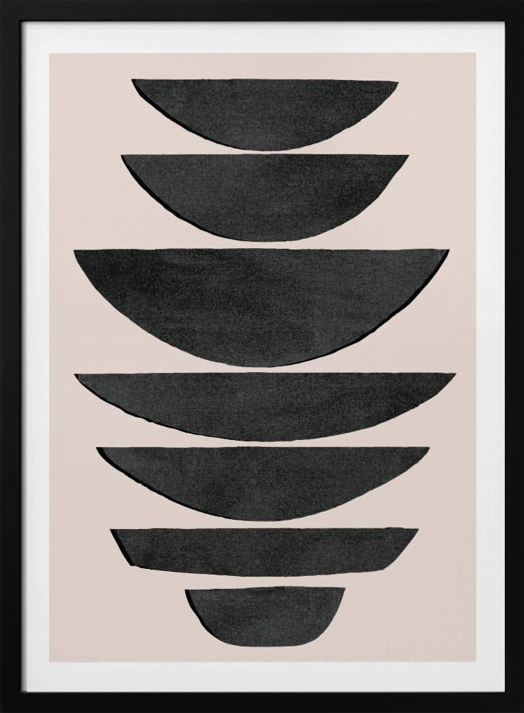 Stacked Black Semi Circles | Poster