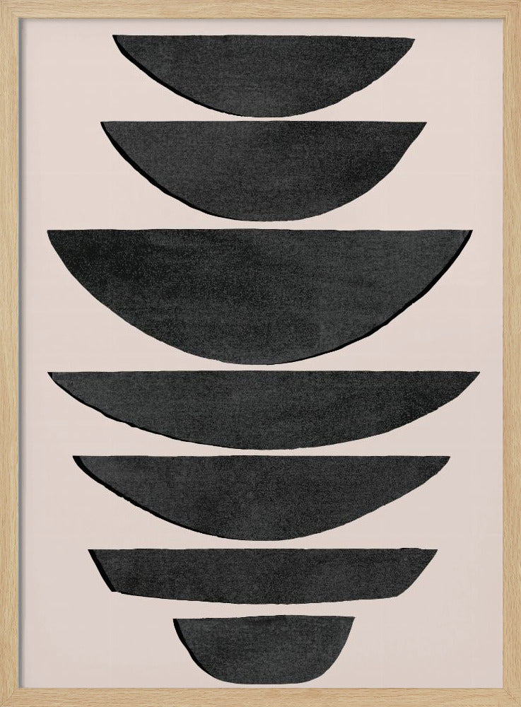 Stacked Black Semi Circles | Poster