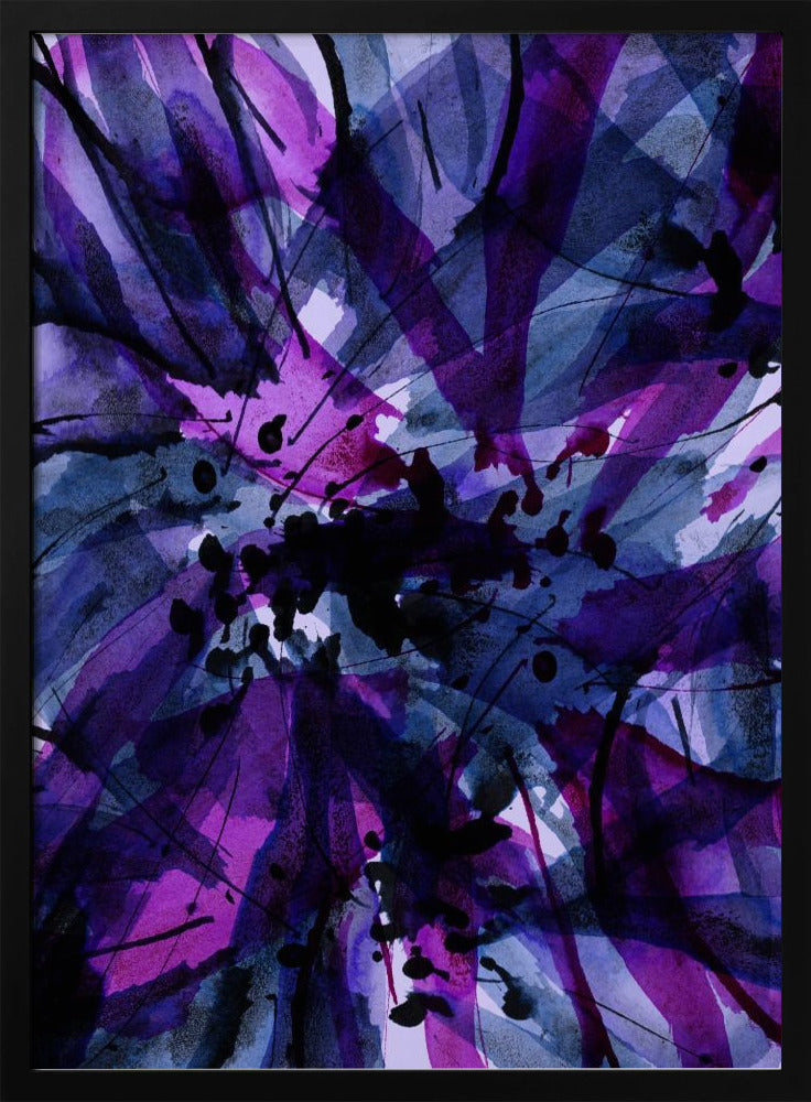Dynamic Purple And Black Brushstrokes | Poster