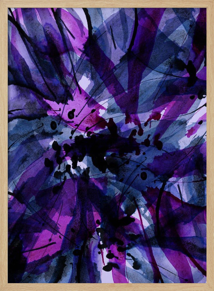 Dynamic Purple And Black Brushstrokes | Poster