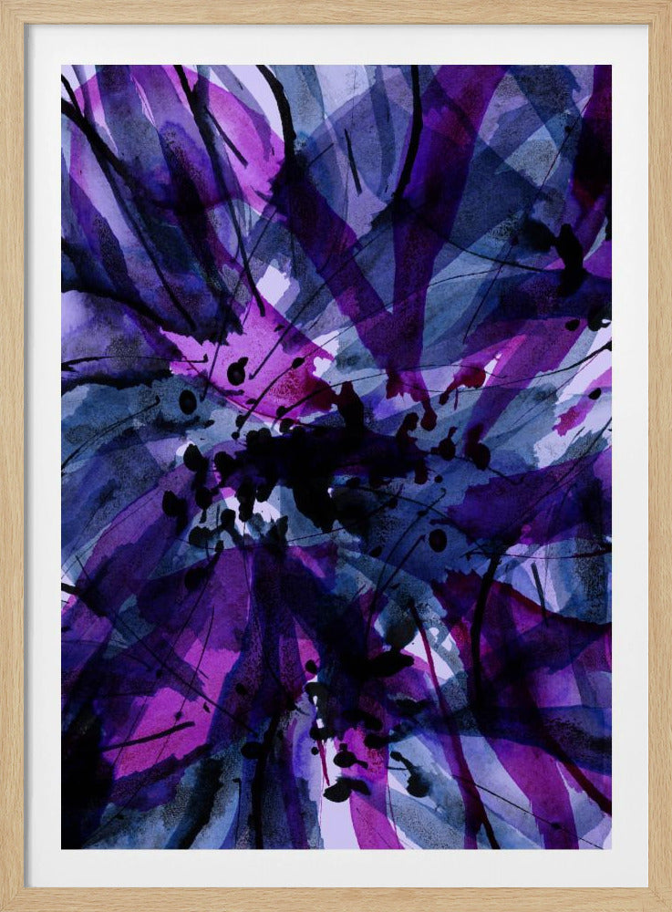 Dynamic Purple And Black Brushstrokes | Poster