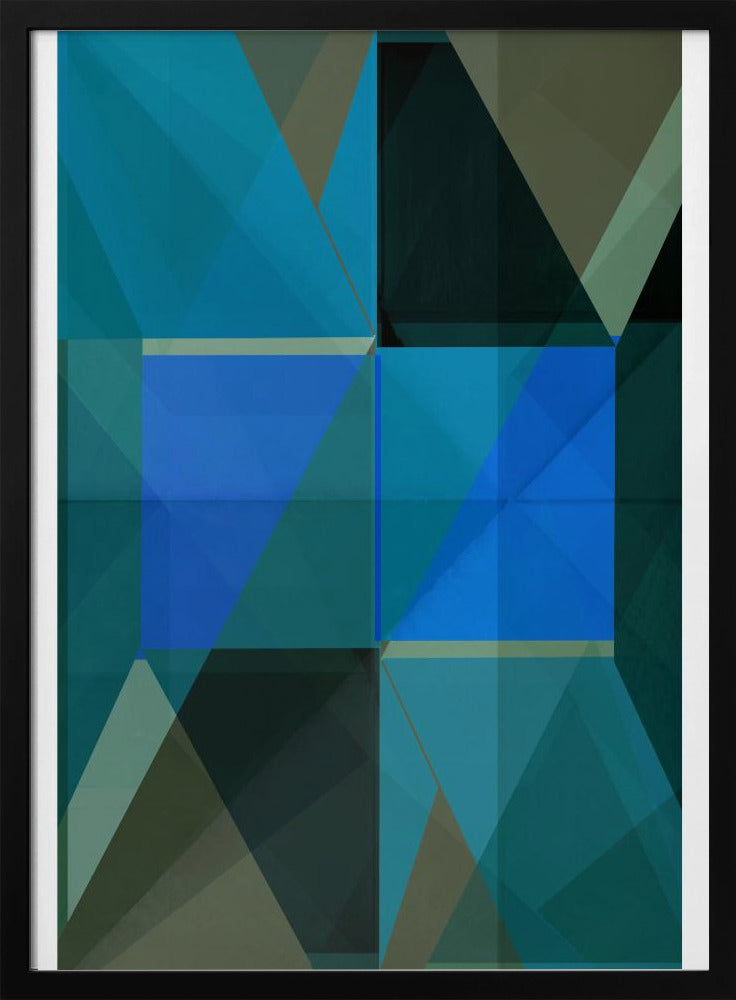 Overlapping Blue And Green Translucent Shapes | Poster