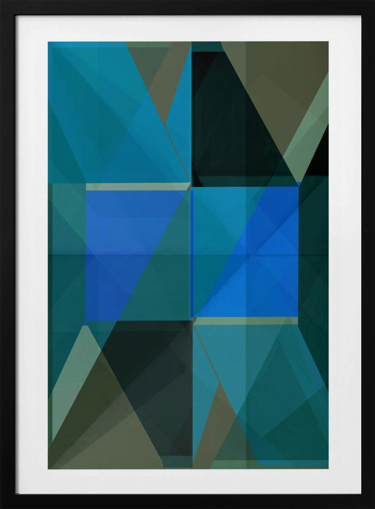 Overlapping Blue And Green Translucent Shapes | Poster