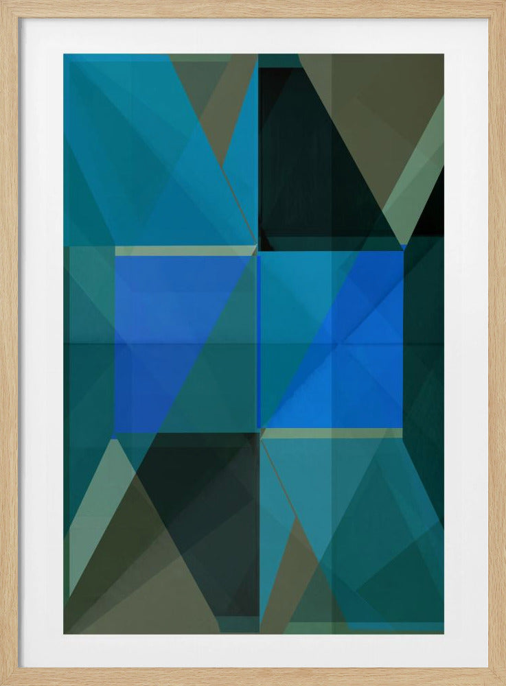 Overlapping Blue And Green Translucent Shapes | Poster