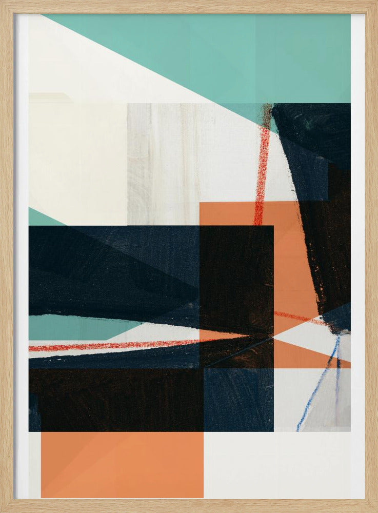 Geometric Shapes In Muted Teal | Poster