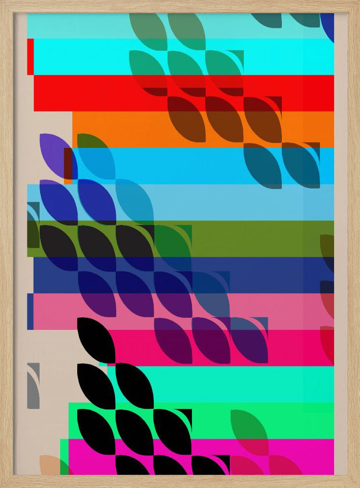 Vibrant Geometric Shapes And Leaf Patterns | Poster