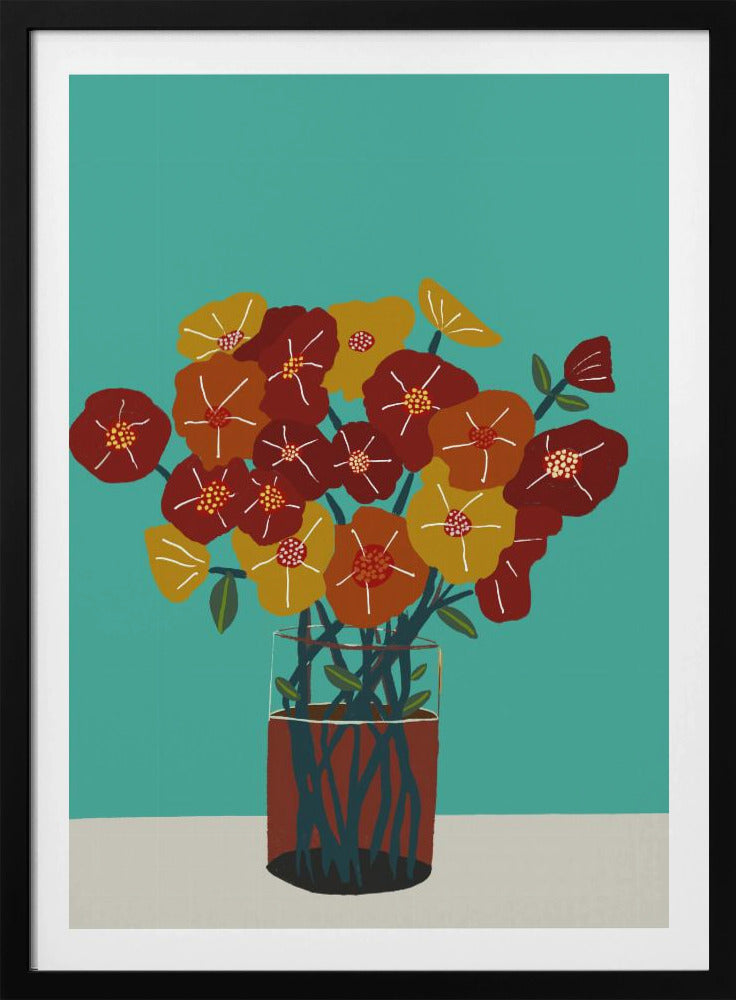 Floral flowers in vase | Poster