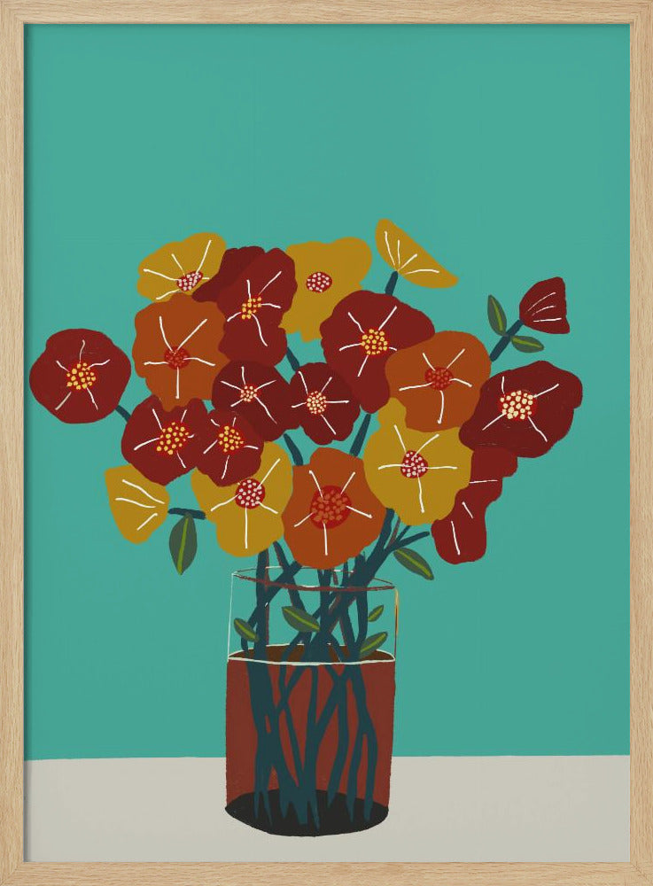 Floral flowers in vase | Poster
