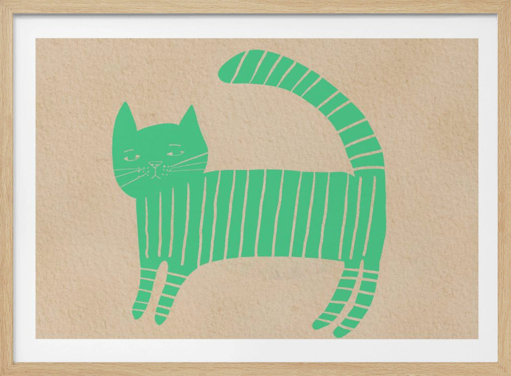 Green cat nursery | Poster