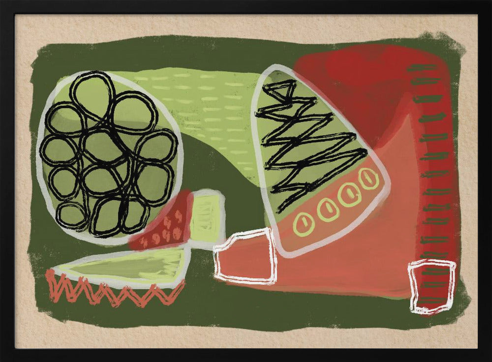 Abstract green and red | Poster