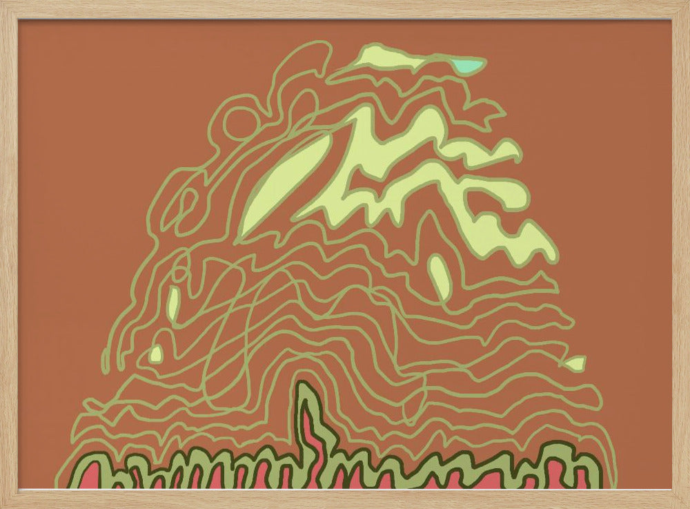 Line Drawing Rusts brownns | Poster