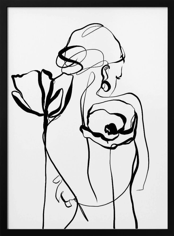 Nude with poppies | Poster