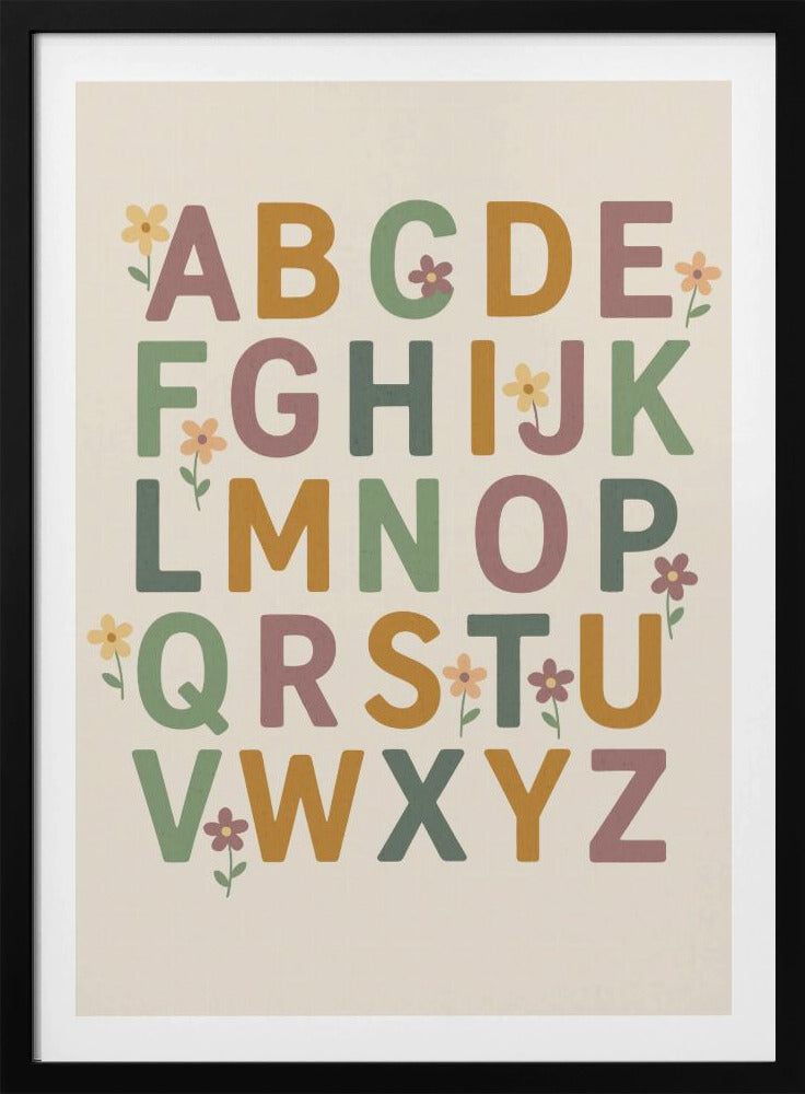 Floral Alphabet Joy | Poster