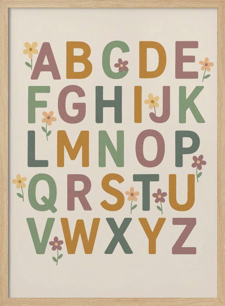 Floral Alphabet Joy | Poster