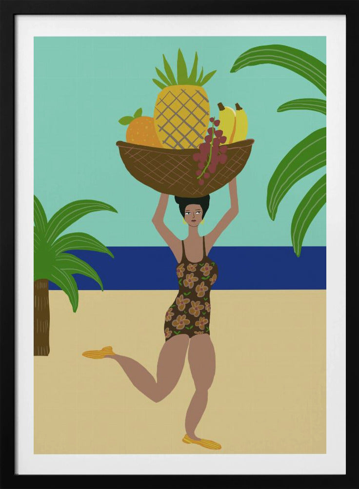 Tropical fruit at the beach | Poster