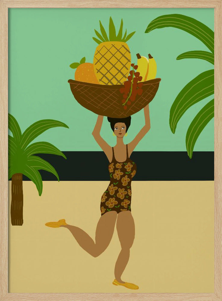 Tropical fruit at the beach | Poster
