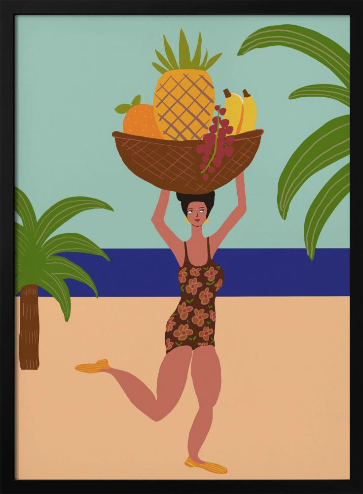 Tropical fruit at the beach | Poster
