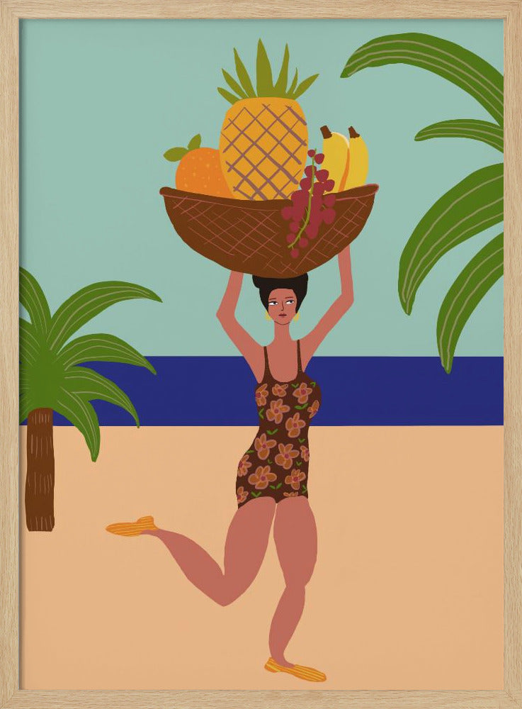 Tropical fruit at the beach | Poster