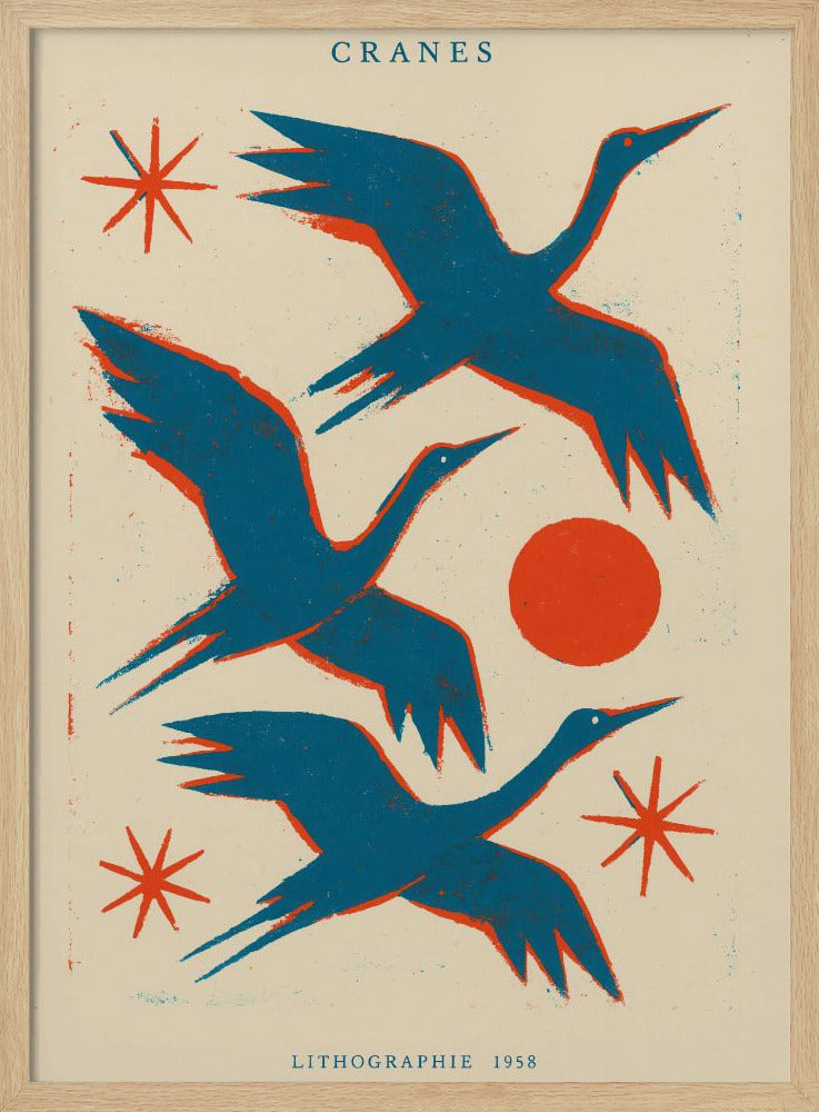 Cranes lithographie | Poster