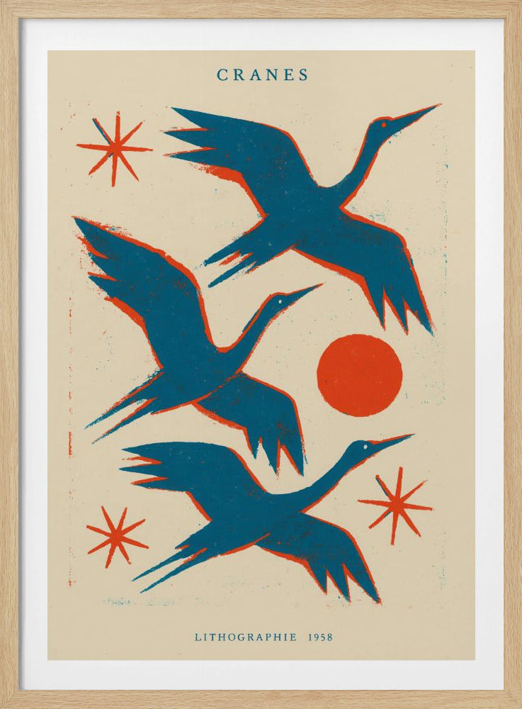 Cranes lithographie | Poster