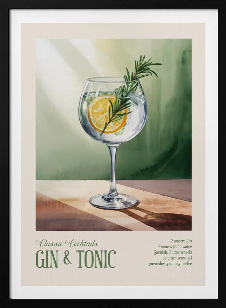Classic Cocktails - Gin and Tonic | Poster