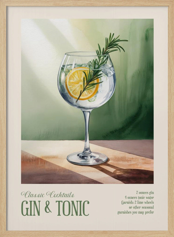 Classic Cocktails - Gin and Tonic | Poster