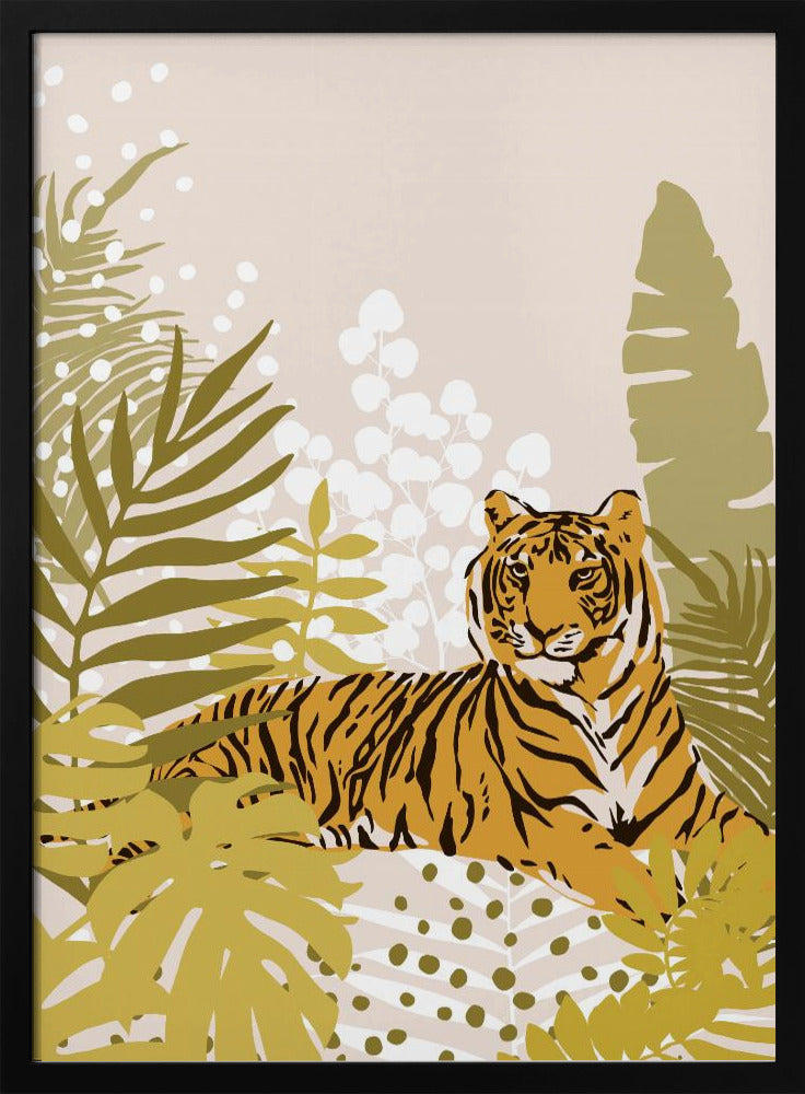Tiger Laying Down By Cats and Dotz  30 X 42 Inches | Poster