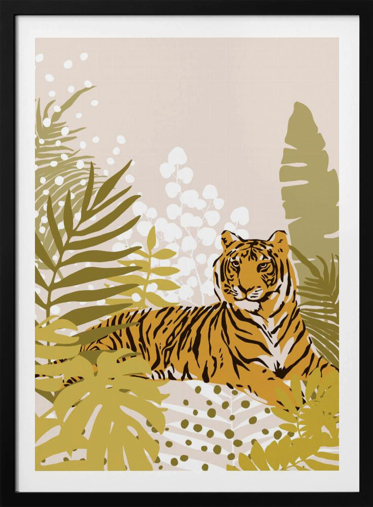 Tiger Laying Down By Cats and Dotz  30 X 42 Inches | Poster