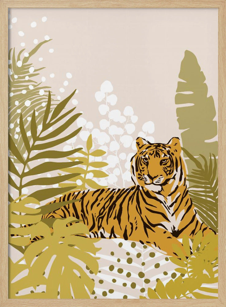 Tiger Laying Down By Cats and Dotz  30 X 42 Inches | Poster