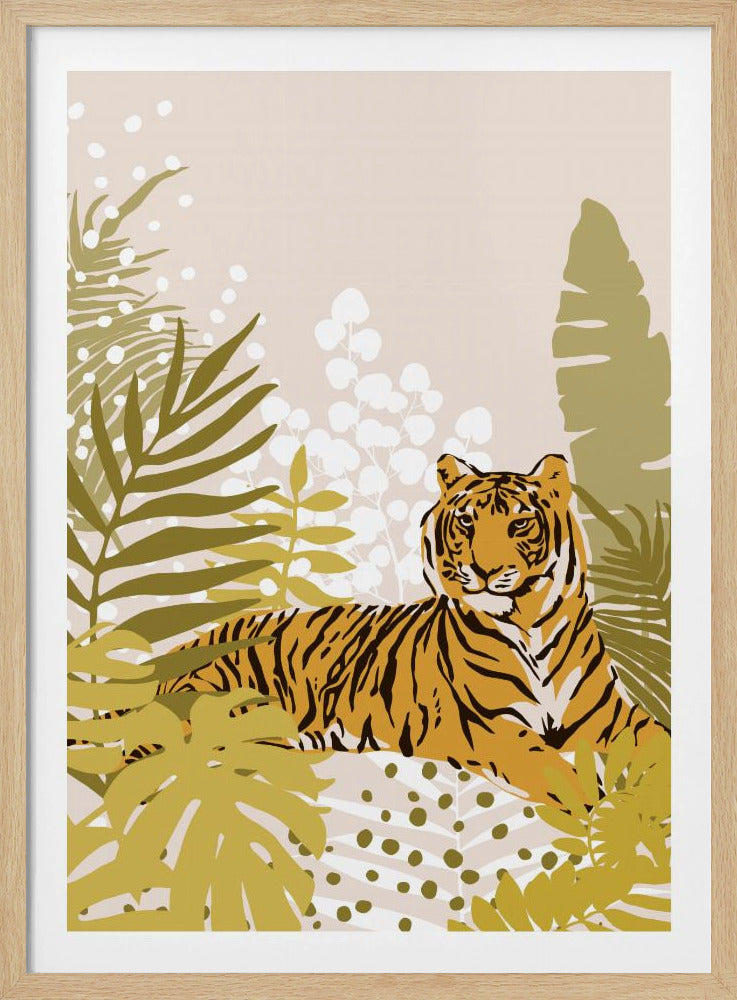 Tiger Laying Down By Cats and Dotz  30 X 42 Inches | Poster