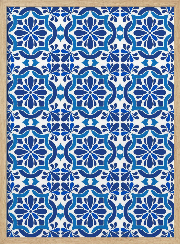 Azulejos Azules Oscuros | Poster