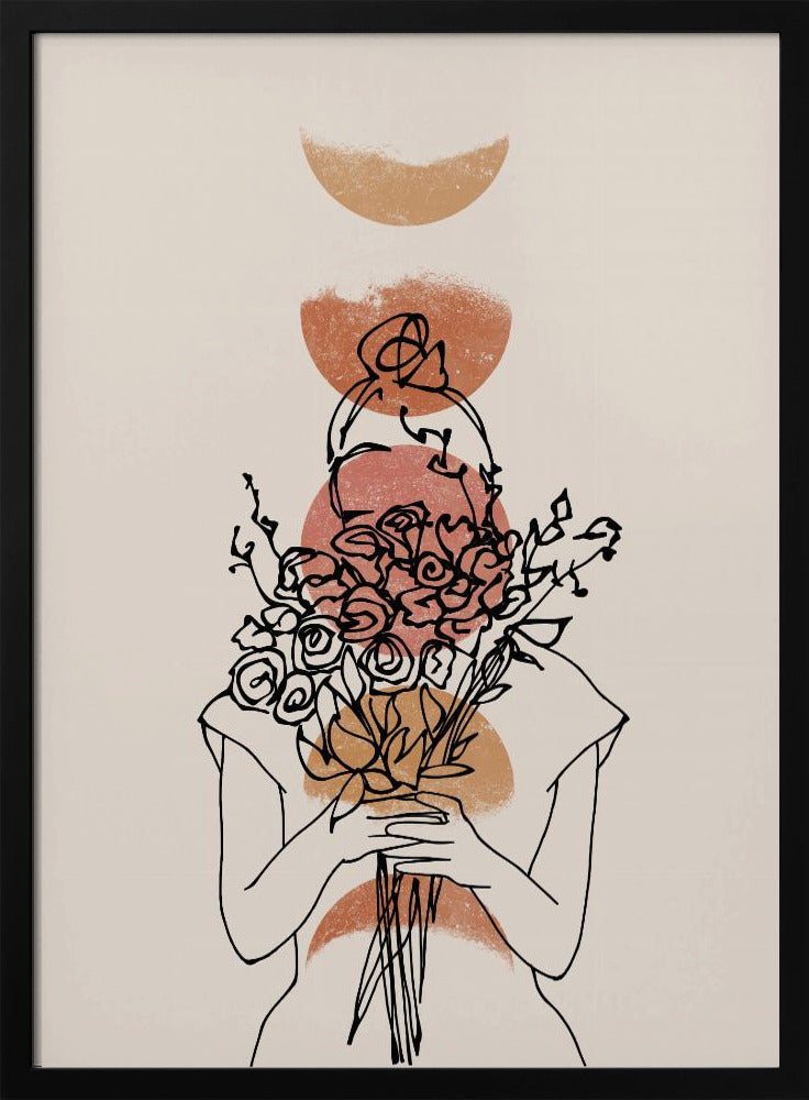 Girl With Flower Bouquet | Poster