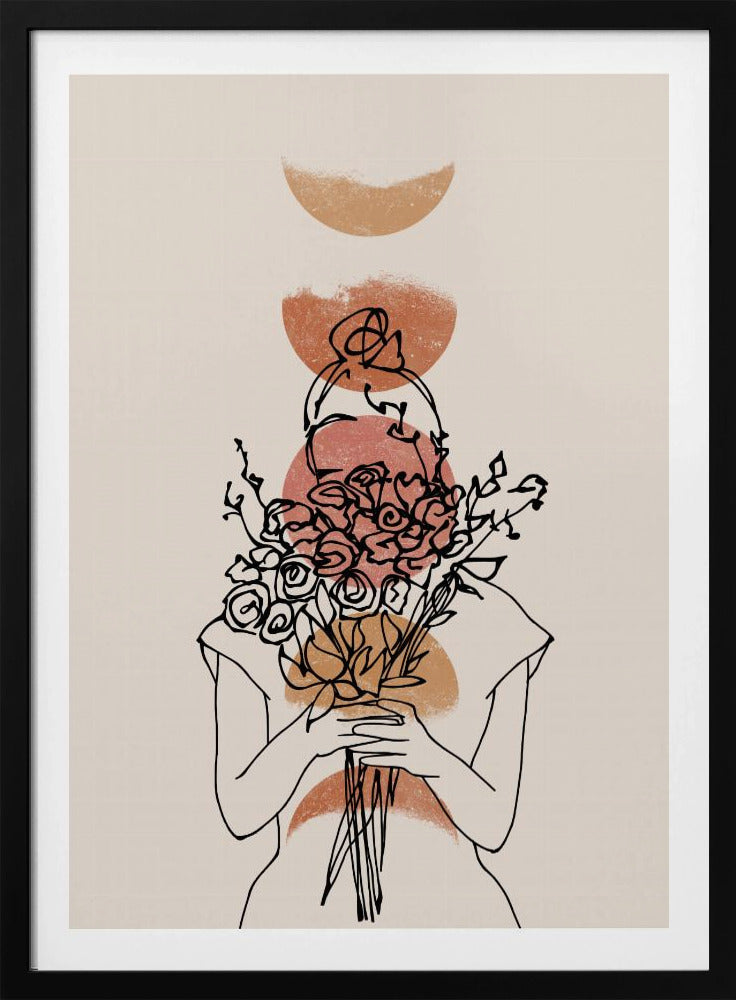 Girl With Flower Bouquet | Poster