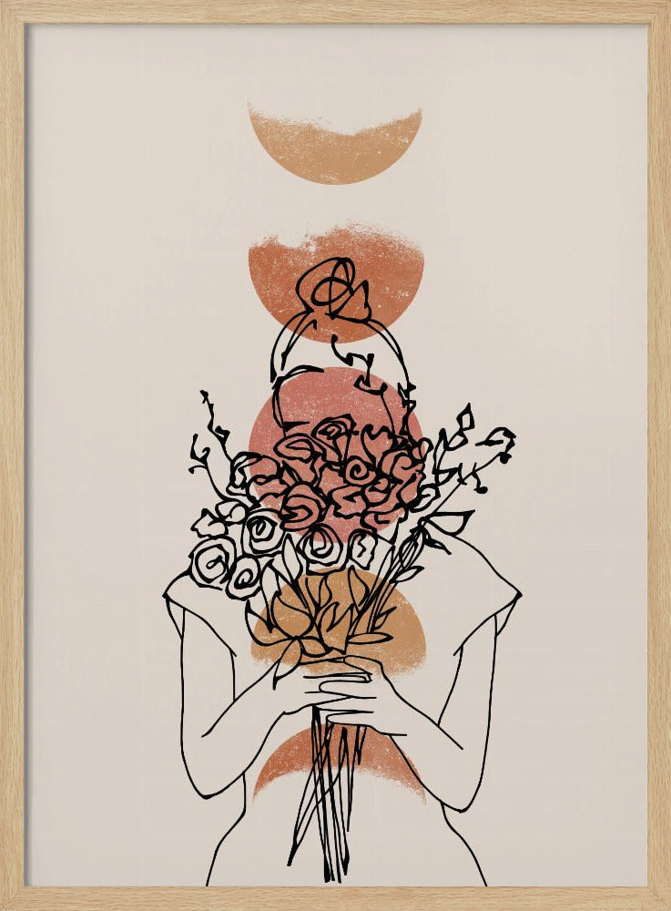 Girl With Flower Bouquet | Poster