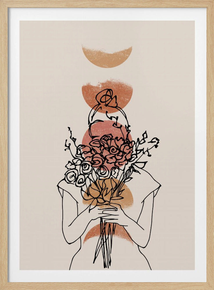 Girl With Flower Bouquet | Poster
