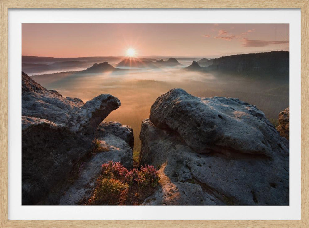 Sunrise on the rocks | Poster