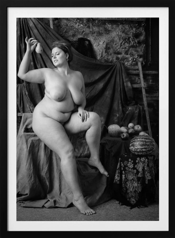 portrait of a girl with a pear | Poster