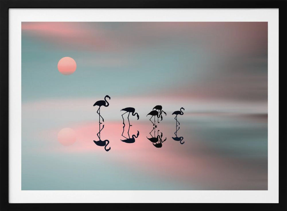 Family flamingos. | Poster