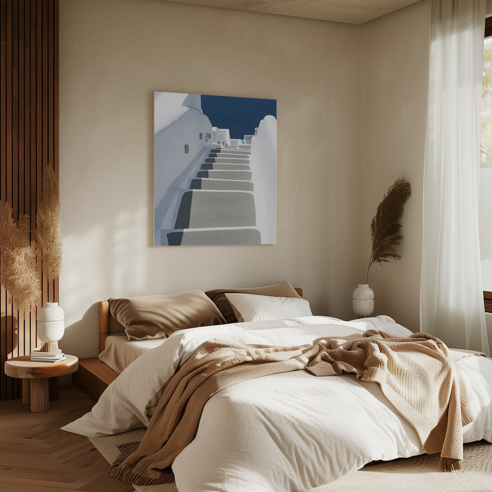 steps to pool and sea | Canvas