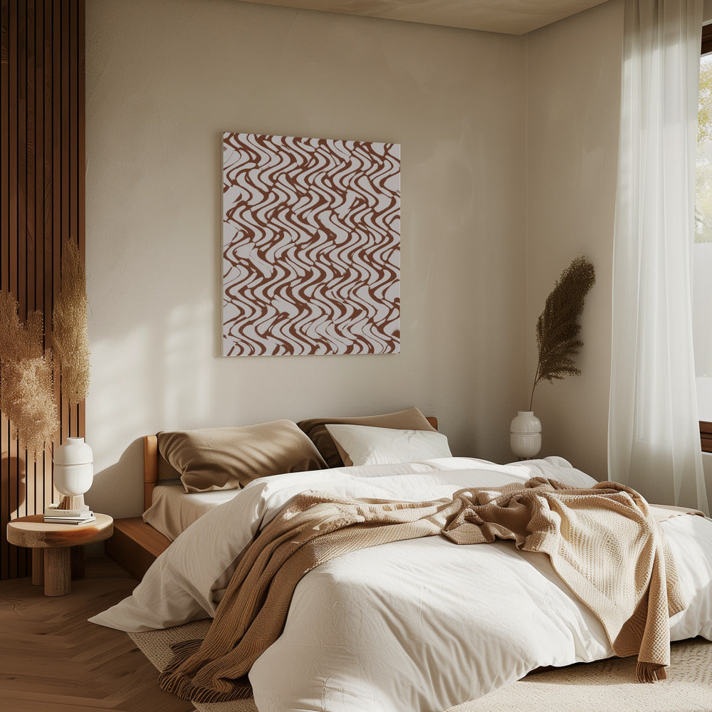 Wave of Mocha Lines | Canvas