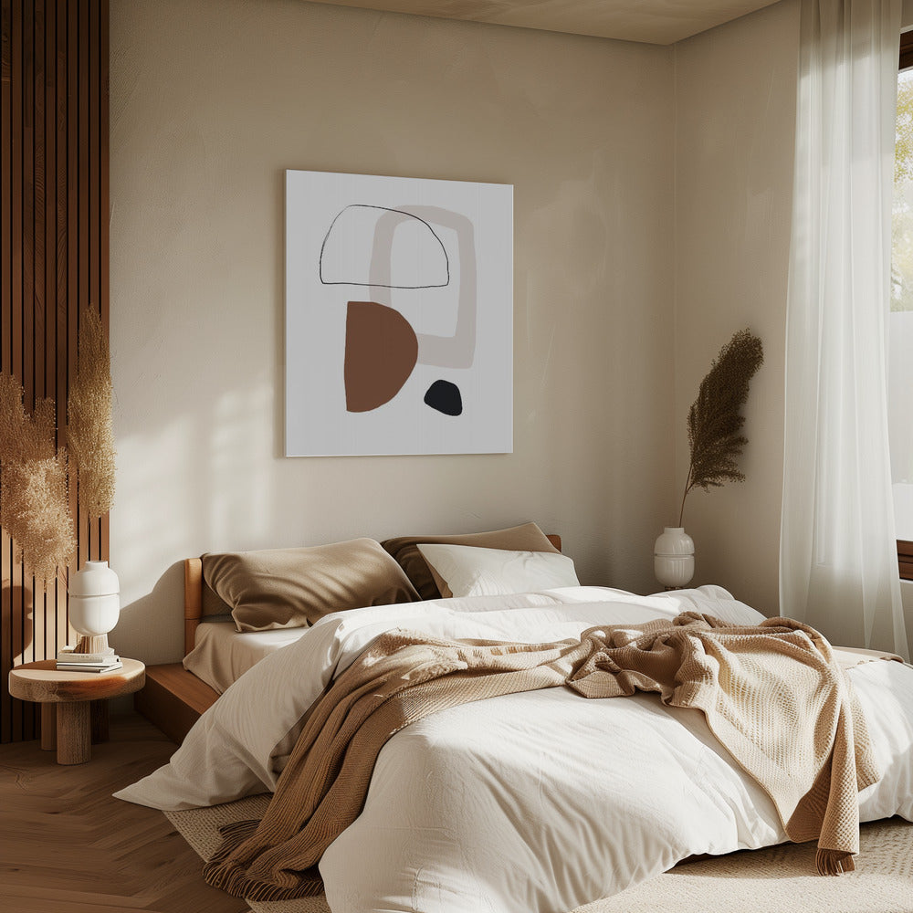 Minimalist Geometric Shapes in Earthy Tones | Canvas